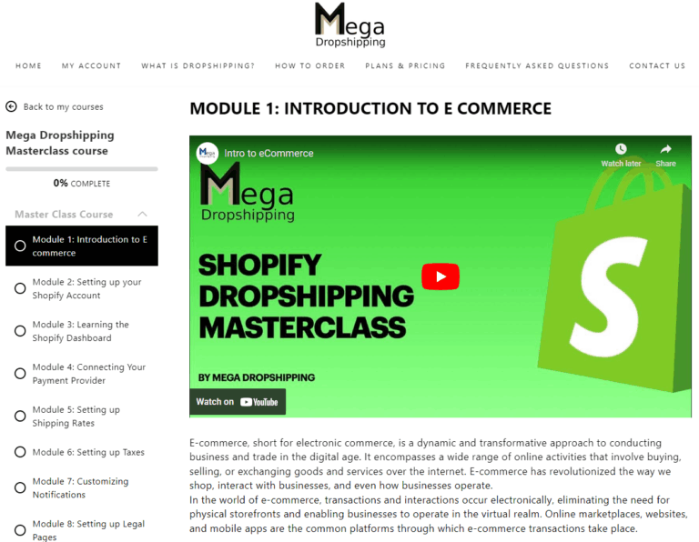 Featured image for best dropshipping courses 2025 - Mega Dropshipping 2025 - Masterclass ...