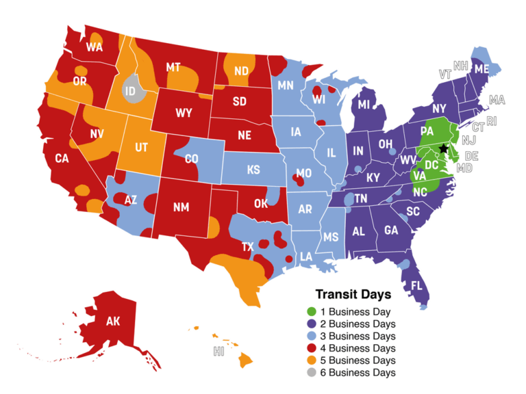 Featured image for one day shipping map ups from my location - Transit Time Shipping Map | United ...