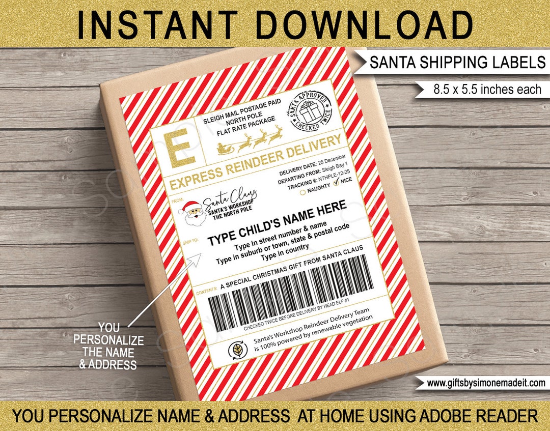 Featured image for special delivery from the north pole free printable - Shipping Label From Santa Printable ...