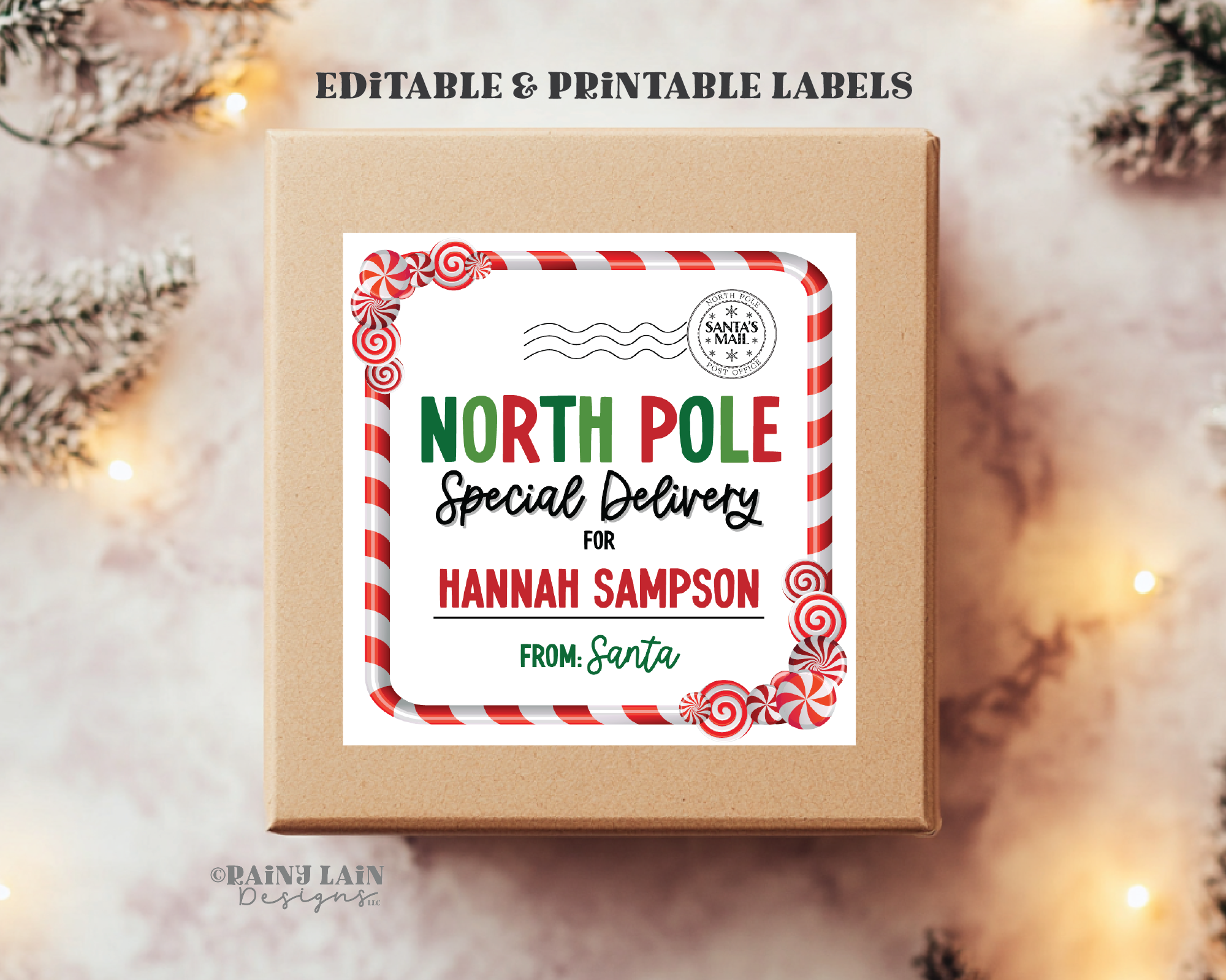 Featured image for special delivery from the north pole free printable - Editable Christmas Label, From Santa ...